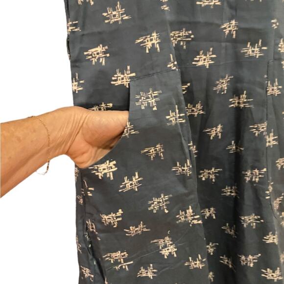 Passion Lillie 100% Organic Cotton Blue Juniper Print Summer Dress Medium - Picture 4 of 10